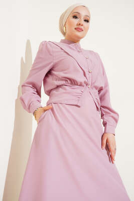 V Alerli Ceketli Jile Takım Pudra - Thumbnail