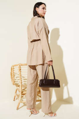 Bel Lastikli Tünelli İkili Takım Vizon - Thumbnail