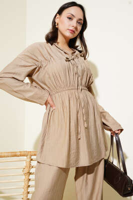 Bel Lastikli Tünelli İkili Takım Vizon - Thumbnail