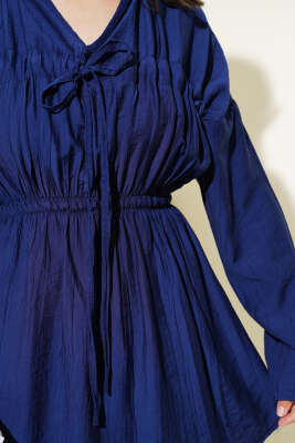 Bel Lastikli Tünelli İkili Takım Lacivert - Thumbnail