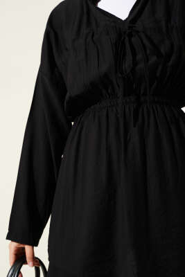 Bel Lastikli Tünelli İkili Takım Siyah - Thumbnail