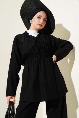 Bel Lastikli Tünelli İkili Takım Siyah - Thumbnail