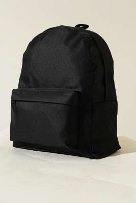 Fermuarlı Sırt Çantası Siyah - Thumbnail