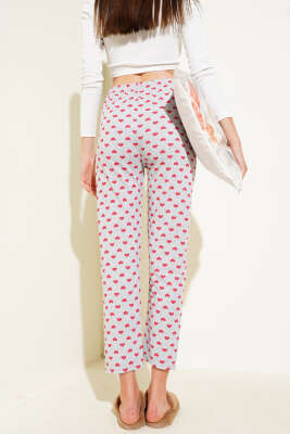 Kalp Desenli Pijama Altı Gri - Thumbnail