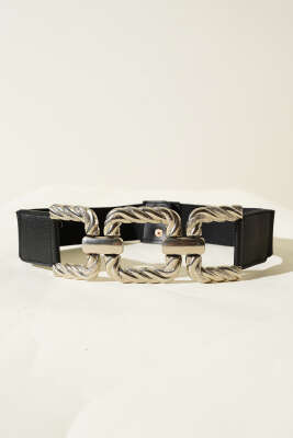 Pazarium - Metal Tokalı Kemer Siyah