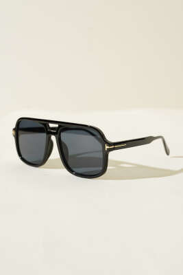 Pazarium - Fanshen Kare Çift Köprülü Gözlük Siyah