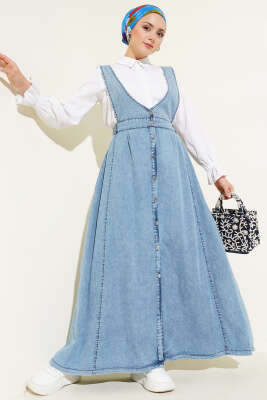 Pazarium - Kloş Bel Lastikli Jile Açık Kot