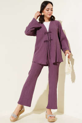 Pazarium - Önü İp Bağcıklı Krinkıl İkili Takım Magenta