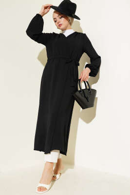 Bel Tünelli Bağlamalı Kap Siyah - Thumbnail