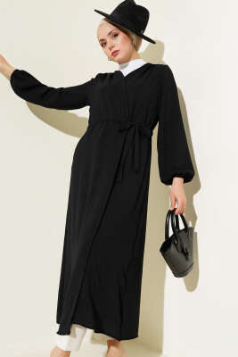 Bel Tünelli Bağlamalı Kap Siyah - Thumbnail