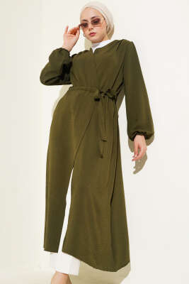 Bel Tünelli Bağlamalı Kap Haki - Thumbnail