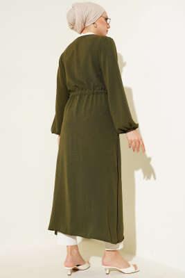 Bel Tünelli Bağlamalı Kap Haki - Thumbnail