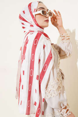 Desenli Bambu Kraş Şal Kiremit - Thumbnail