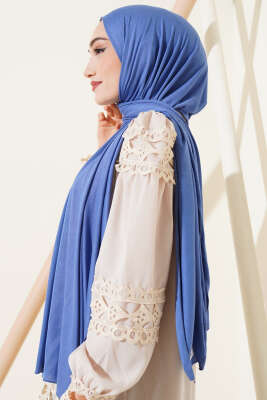 Basic Penye Şal Mavi - Thumbnail