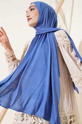 Basic Penye Şal Mavi - Thumbnail