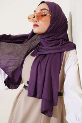 Pazarium - Basic Penye Şal Mor