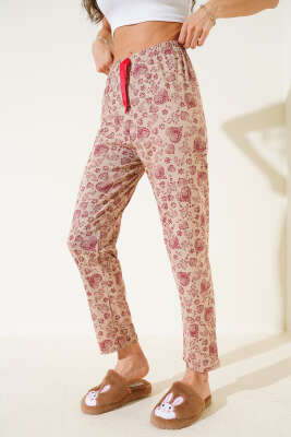 Kalp Motifli Pijama Altı Taba - Thumbnail