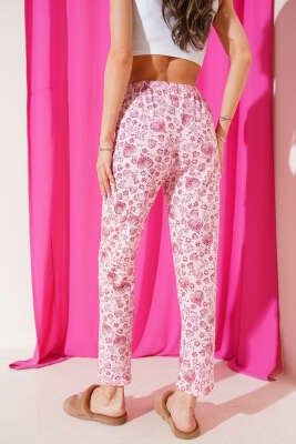 Kalp Motifli Pijama Altı Pembe - Thumbnail