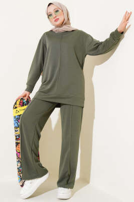 Pazarium - Önü Çımalı Basic İkili Takım Haki