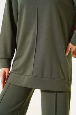 Önü Çımalı Basic İkili Takım Haki - Thumbnail