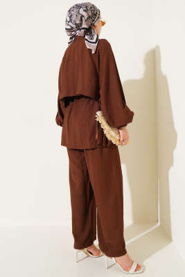 Bolero Detaylı İkili Takım Kahve - Thumbnail