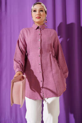 Pazarium - Beli Tünelli Gömlek Gül Kurusu