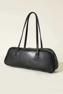 Dikdörtgen Fermuarlı Çanta Siyah - Thumbnail