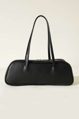 Dikdörtgen Fermuarlı Çanta Siyah - Thumbnail