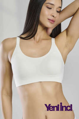 Pazarium - Yeni İnci Bra Woow Oval Kesim Sütyen Ekru