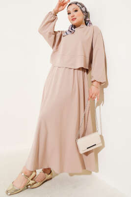 Basic Etekli İkili Takım Bej - Thumbnail