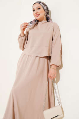 Basic Etekli İkili Takım Bej - Thumbnail