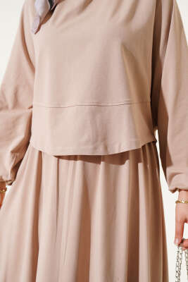 Basic Etekli İkili Takım Bej - Thumbnail