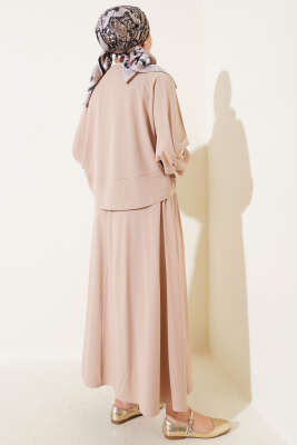 Basic Etekli İkili Takım Bej - Thumbnail