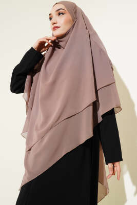 Pazarium - Şifon Sufle Himar Şal Vizon