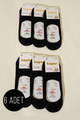 Bayan 6'li Düz Babet Çorap Siyah - Thumbnail