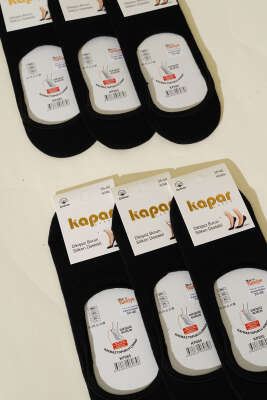 Bayan 6'li Düz Babet Çorap Siyah - Thumbnail