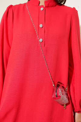 Taş Düğmeli İkili Takım Alizarin - Thumbnail