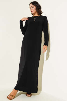 Pazarium - Basic Uzun Kollu İçlik Siyah