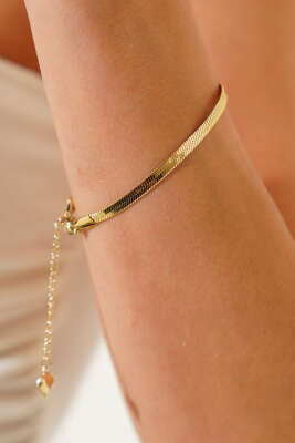 Pazarium - İnce İtalyan Zincir Bileklik Gold