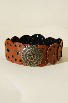 Pazarium - Vintage Tarzı Kemer Taba