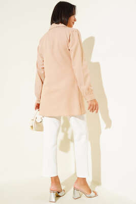 Düğmeli Yandan Bağlamalı Gömlek Camel - Thumbnail