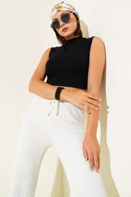 Pazarium - Kolsuz Balıkçı Yaka Body Siyah