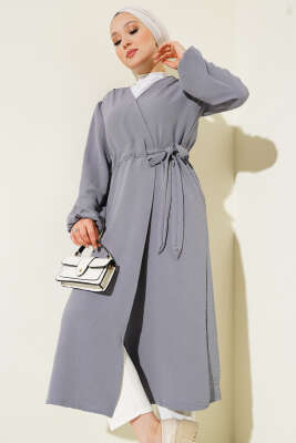 Pazarium - Ayrobin İçten Bağcıklı Hırka Kayrak Grisi