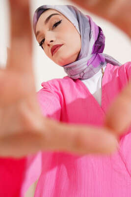 Pazarium - Desenli Ebruli Eşarp Taş