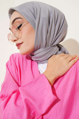 Pazarium - Basic Eşarp Gri -06