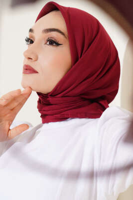 Pazarium - Basic Eşarp Bordo -80