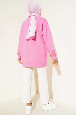 İki İplik Düz Tunik Pembe - Thumbnail