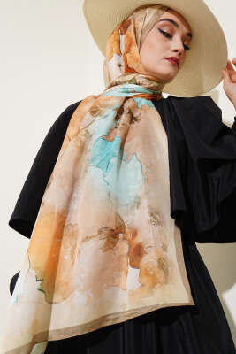 Pazarium - Meri Desenli Soft Şal Nefti