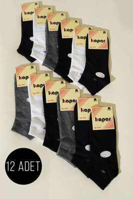 Pazarium - Erkek 12'li Dikişsiz Patik Çorap Asorti 1