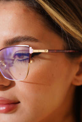 Evenos Serisi Gözlük Bordo - Thumbnail